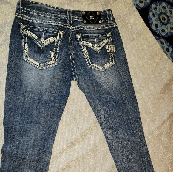 Miss Me Bootcut Jeans Bling Studded Size 28 Y2K - Picture 8 of 8